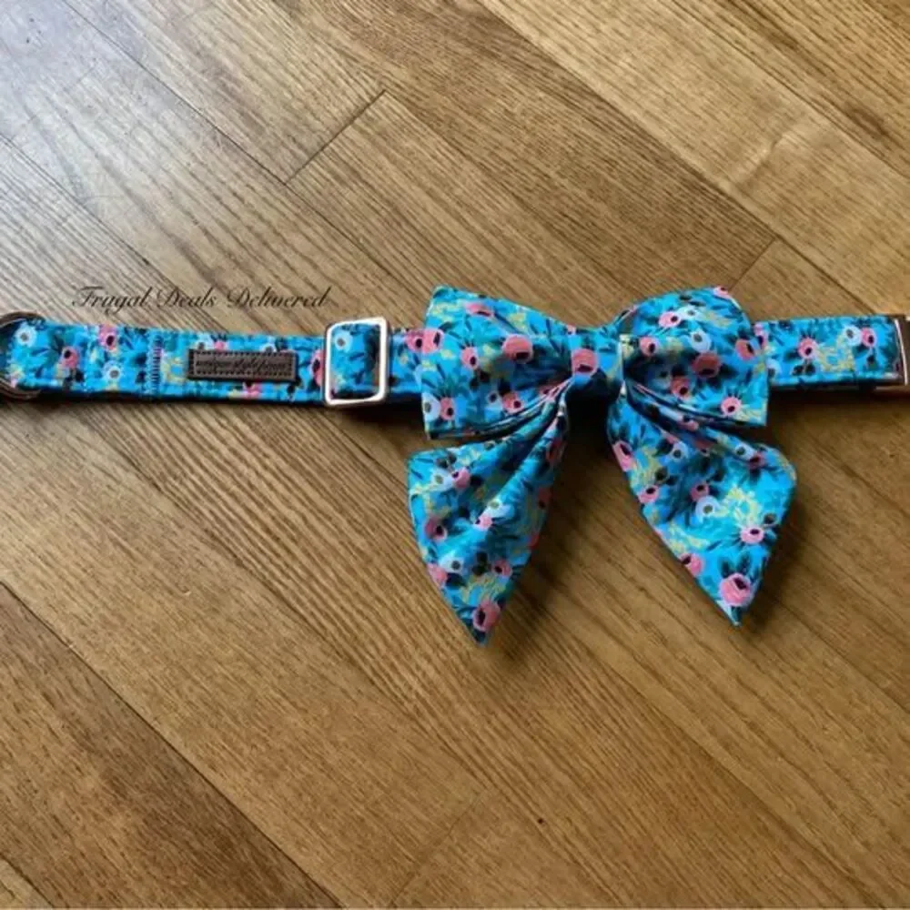 NWOT boutique dog collar bow or bow tie - spring, summer flowers!